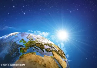 立体3D地球与太阳