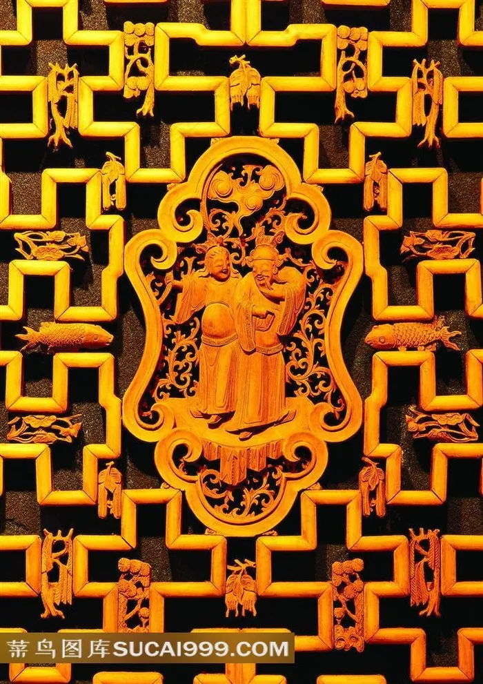 中国传统吉祥人物图案窗雕艺术