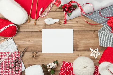 圣诞节垂直画幅场景圣诞装饰圣诞贺卡木桌子背景(68)