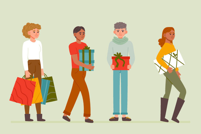 冬天服饰服装冬装穿冬装保暖冬季卡通人物男女装Ai矢量图片素材