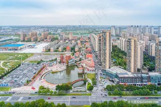 江苏盐城欧洲风情街航拍图