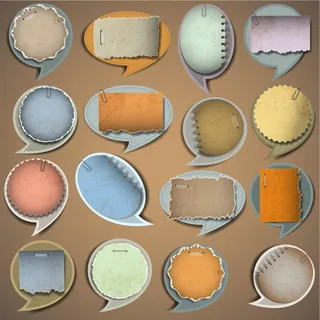 免抠复古对话框标签