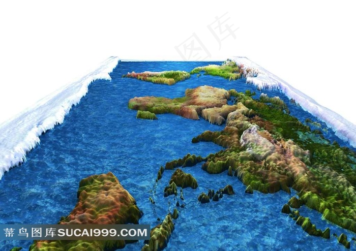 创意环保3D世界地图素材