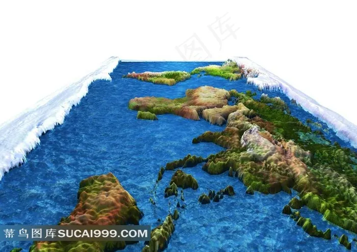 创意环保3D世界地图素材