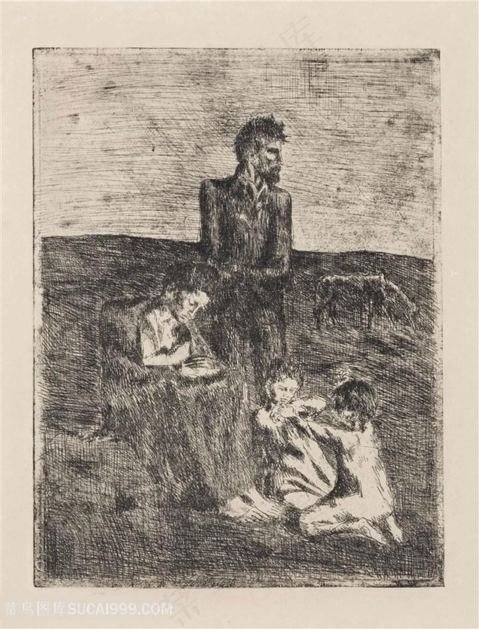 毕加索素描时尚男士装饰画