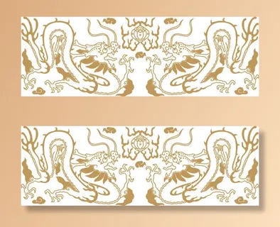 传统中国风古典宫廷龙凤吉祥喜庆图案图腾纹样矢量图设计素材