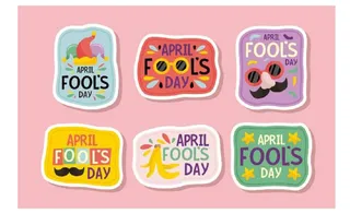 愚人节标签矢量