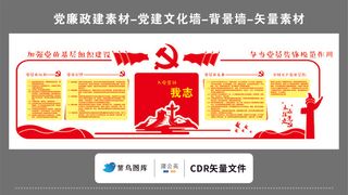 党建文化墙党建素材CDR预览图红色加强党的基层组织建设