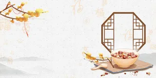 中国风传统水墨古风古典展板边框工笔画PS海报背景平面设计素材