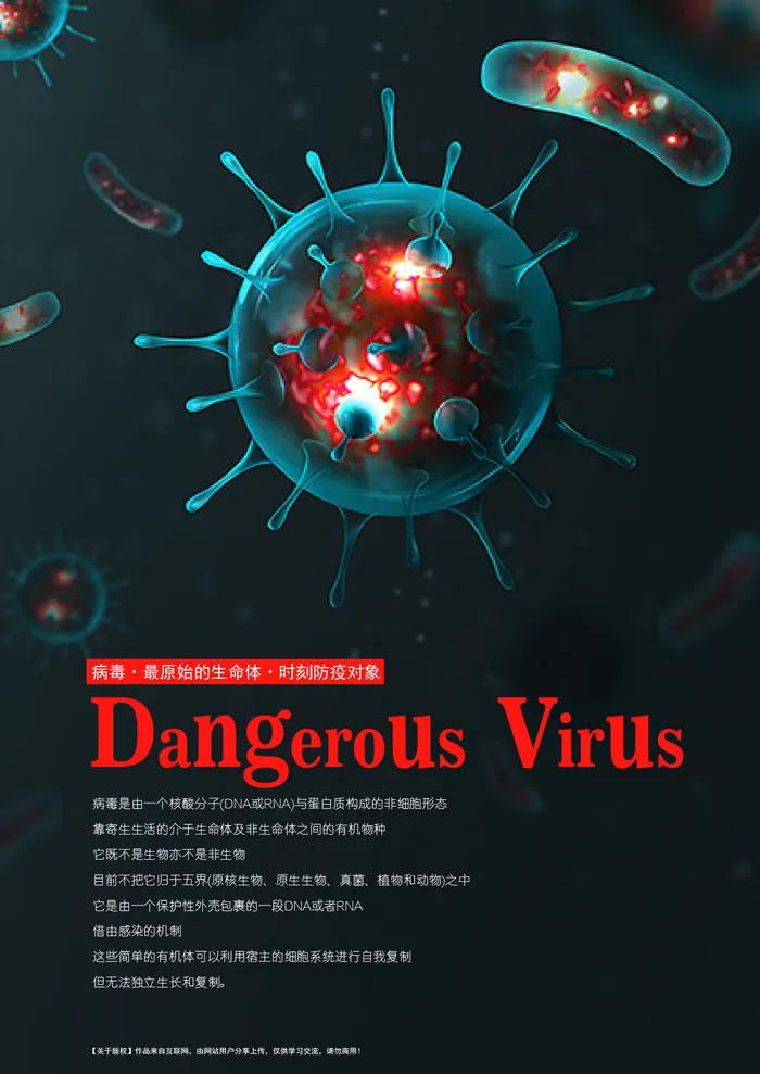 满版排版样式危险的病毒eps,ai矢量模版下载