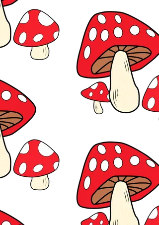 红色简约风蘑菇免抠素材