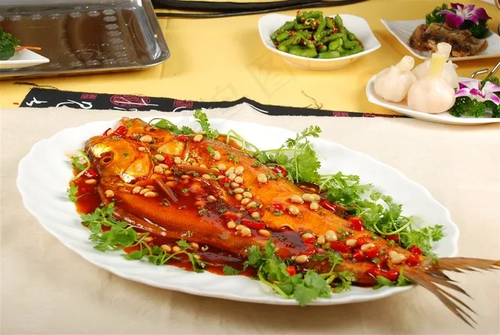长江卤白鱼美食素材中华美食