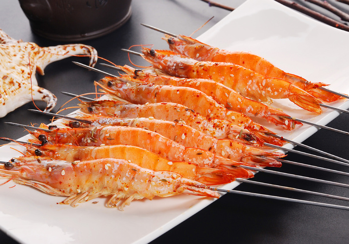 烤大虾餐饮菜单烧烤烤串高清图