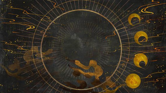 国潮中国风复古敦煌岩彩山水祥云插画烫金肌理背景PSD设计素材