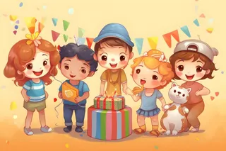 儿童孩子冒险聚会玩耍插画海报素材背景