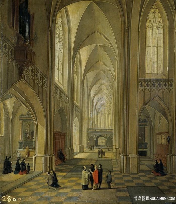 弗朗肯三世，弗兰斯，尼夫，路易教堂内部油画图片