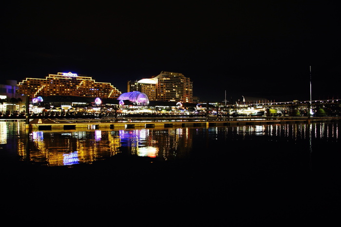 高清唯美海滨城市夜景风景