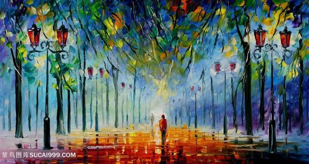 唯美树林美景道路艺术装饰画