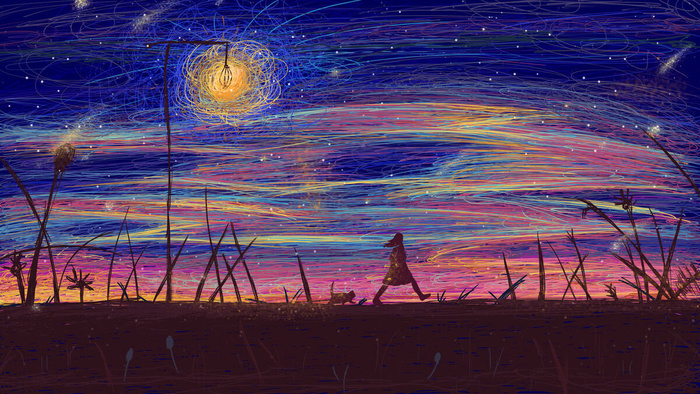 线圈风景唯美画PSD素材