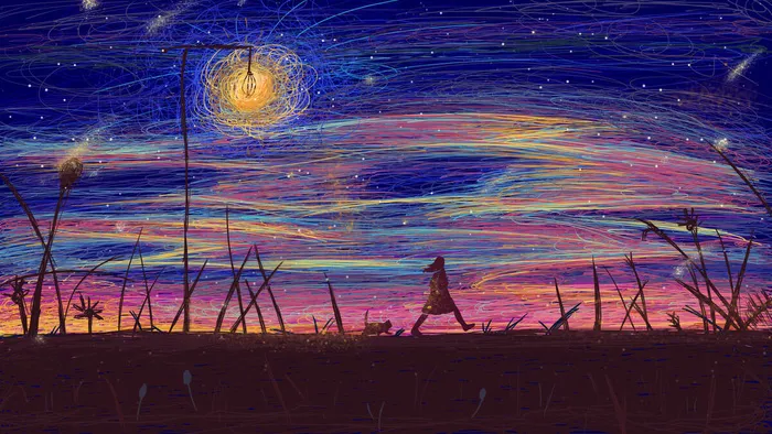 线圈风景唯美画PSD素材psd模版下载