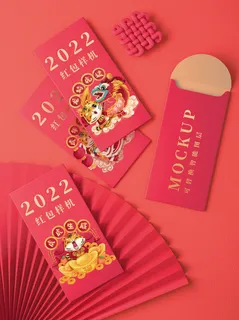 2022年虎年新年春节礼盒场景样机