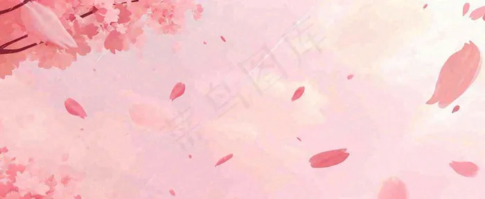 春天粉色樱花浪漫树枝花瓣花朵，阳光清新立春(1712x704)