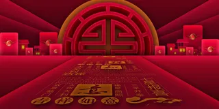 2022虎年新年春节卡通模板喜庆节日背景