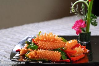 米椒爆鲜鱿中华美食摄影图