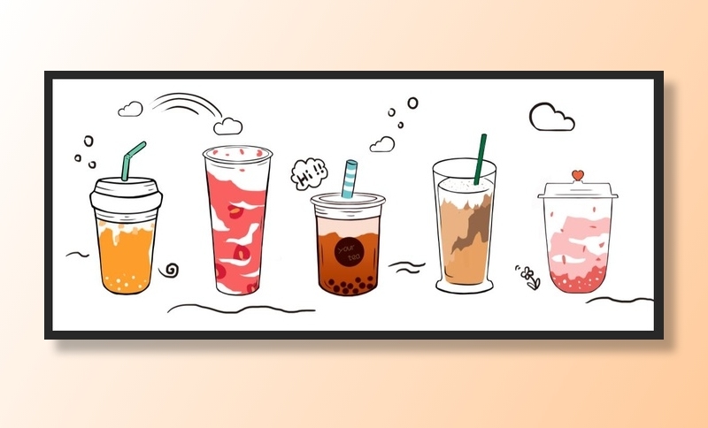 奶茶手绘图片