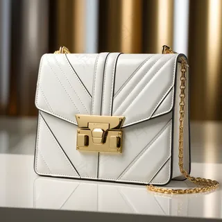 白色女士挎包产品设计展示摄影图