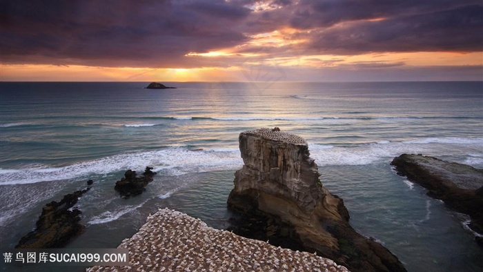 黄昏海景风景画壁纸