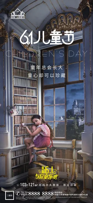 61六一儿童节创意活动宣传节日促销H5手机长图海报PS设计素材模板