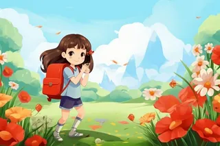 开学学习学生儿童草地背景