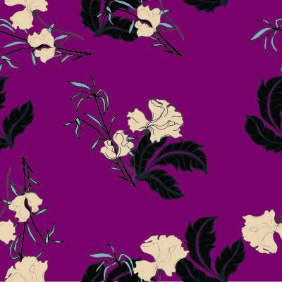 花卉唯美手绘花朵面料纹理手机壳布料面料印花服装矢量图案素材