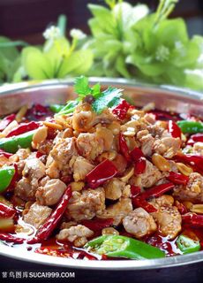 中华美食干锅干锅鸡摄影图