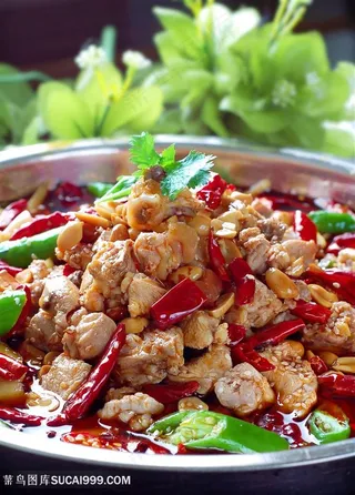 中华美食干锅干锅鸡摄影图