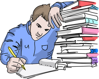 线条卡通人物写作业男孩少儿兴趣班