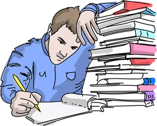 线条卡通人物写作业男孩少儿兴趣班