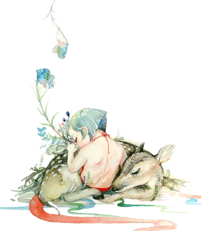 小鹿孩子卡通