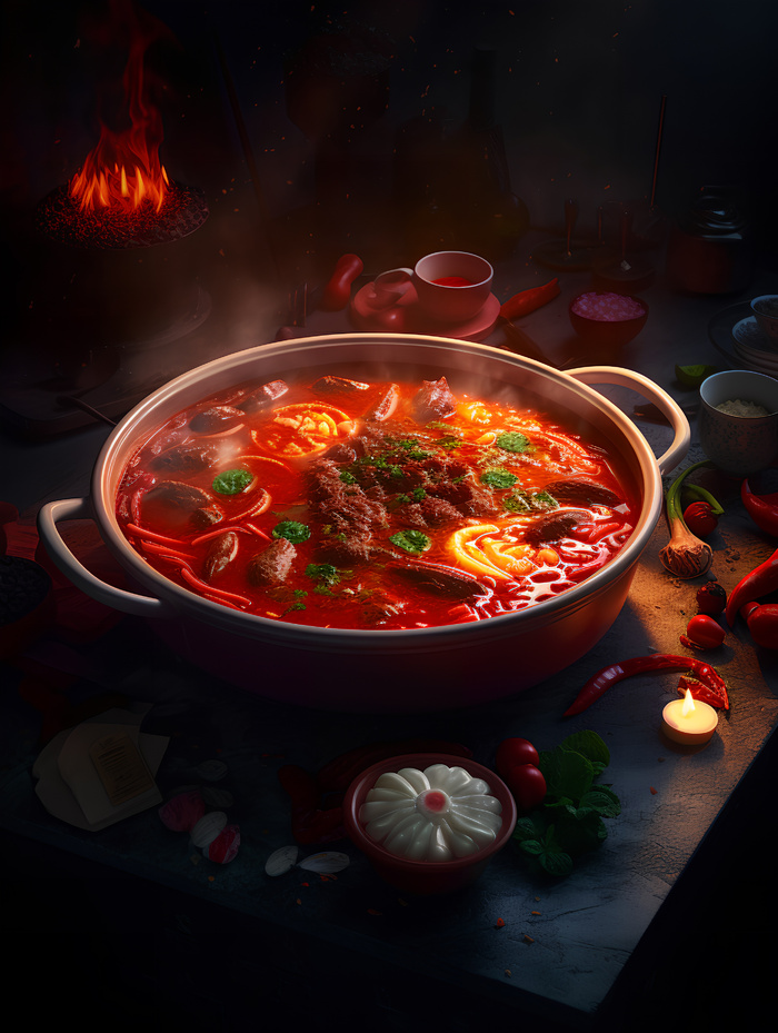 牛肉火锅美食摄影图