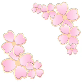 国潮风立体浮雕金边手绘花朵花卉PSD设计PNG免扣图片元素素材