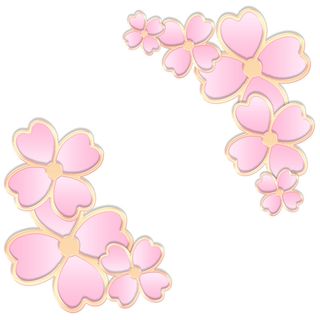 国潮风立体浮雕金边手绘花朵花卉PSD设计PNG免扣图片元素素材