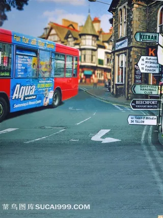 公交巴士摄影背景图片