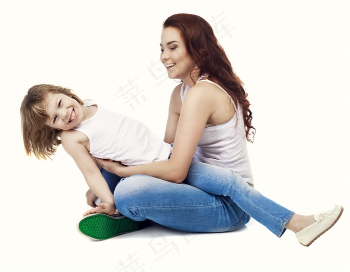 开心的国外母女