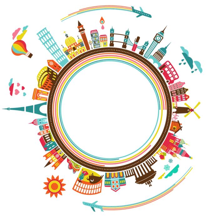 各国风景名筑卡通