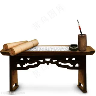 古代书案文房四宝素材