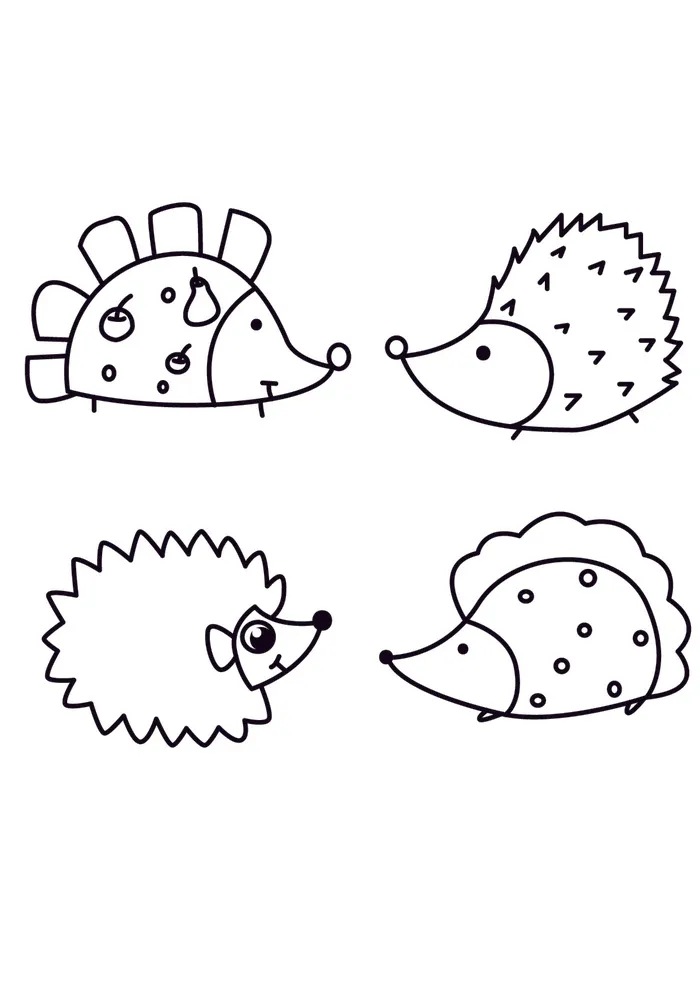 手绘简笔刺猬ai矢量模版下载