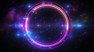 光圈彩色荧光色科技黑暗背景