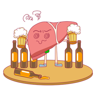 酒精肝喝酒伤身健康宣传插图