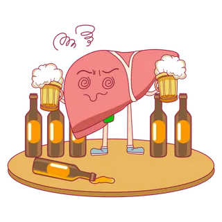 酒精肝喝酒伤身健康宣传插图